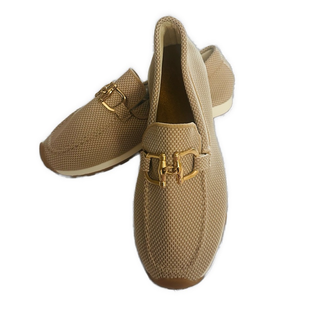 Susi Orthopedic Comfort Beige Loafers with Gold Buckles 40 NWOT - Picture 6 of 8